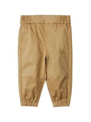 Burberry Kids tapered cotton twill trousers - Neutrals