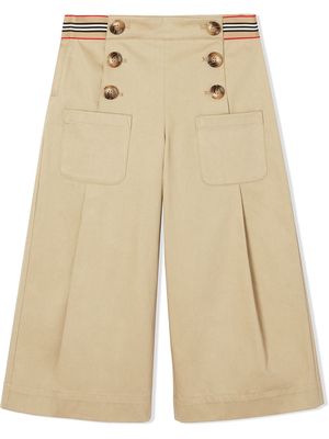 Burberry Kids TEEN high-waisted wide-leg trousers - Brown