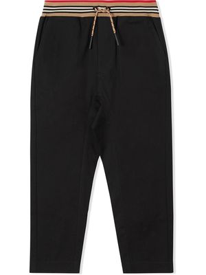 Burberry Kids TEEN Icon Stripe track pants - Black