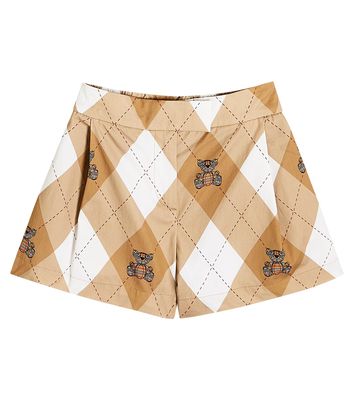 Burberry Kids Thomas Bear argyle cotton shorts