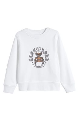 burberry Kids' Thomas Bear Crest Graphic Sweatshirt in White