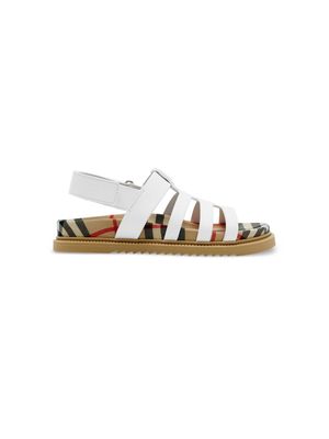 Burberry Kids touch-strap caged sandals - White