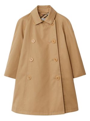 Burberry Kids twill double-breasted coat - Neutrals