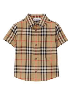 Burberry Kids Vintage Check cotton-blend shirt - Neutrals