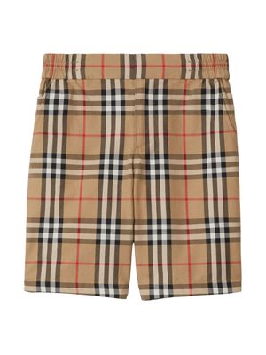 Burberry Kids Vintage Check elasticated cotton shorts - ARCHIVE BEIGE IP CHK