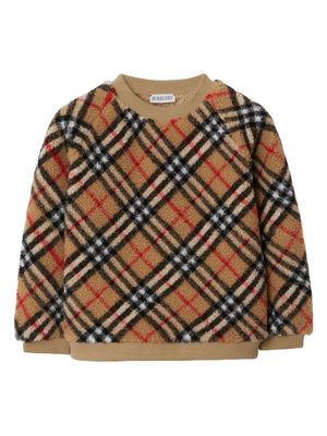 Burberry Kids Vintage Check fleece sweatshirt - Neutrals