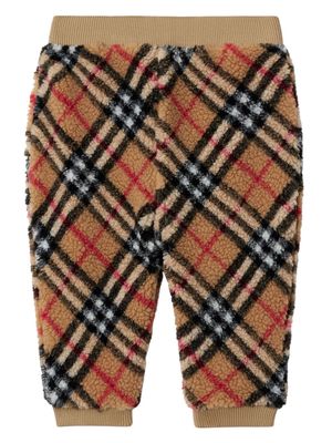 Burberry Kids Vintage check fleece trousers - Neutrals