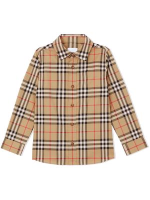 Burberry Kids Vintage Check long-sleeve shirt - Neutrals