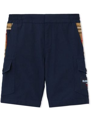 Burberry Kids Vintage Check-panel cargo shorts - Blue