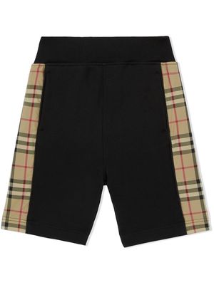 Burberry Kids Vintage Check panel shorts - Black