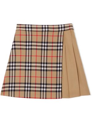 Burberry Kids vintage check panel skirt - Neutrals