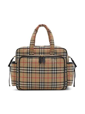 Burberry Kids Vintage Check-pattern quilted changing bag - Brown