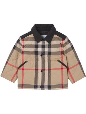 Burberry Kids Vintage Check-pattern quilted jacket - Neutrals
