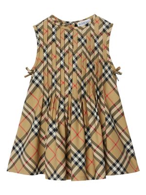 Burberry Kids Vintage Check pleated dress - Brown