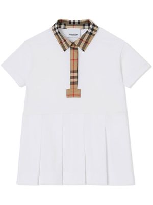 Burberry Kids vintage check polo shirt dress - White