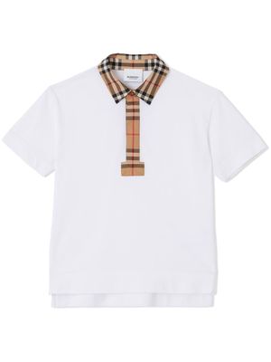 Burberry Kids Vintage Check polo shirt - White