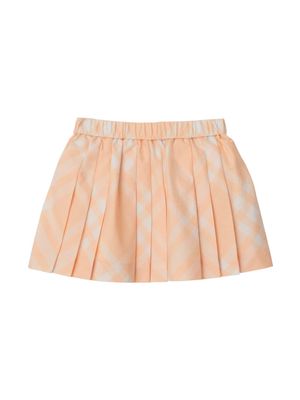 Burberry Kids Vintage Check-print cotton miniskirt - Orange