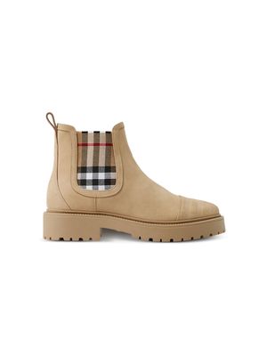 Burberry Kids Vintage check-print leather boots - Neutrals