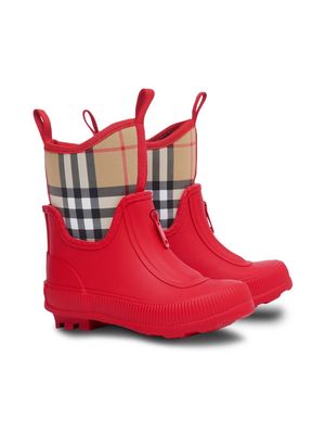 Burberry Kids Vintage Check rain boots - Red