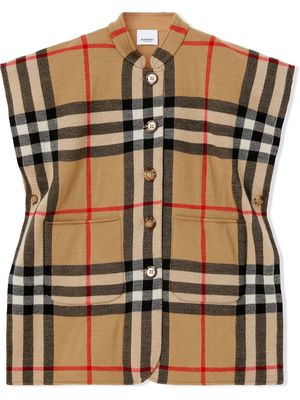 Burberry Kids Vintage Check reversible wool cape - Neutrals