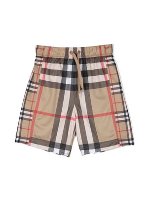 Burberry Kids Vintage-Check shorts - Neutrals