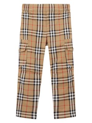 Burberry Kids Vintage-check straight-leg trousers - Neutrals
