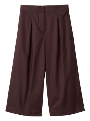 Burberry Kids wide-leg cotton trousers - Red