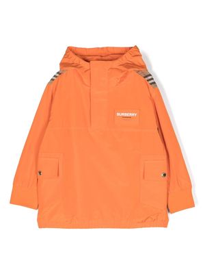 Burberry Kids Wilder Vintage-Check hooded jacket - Orange