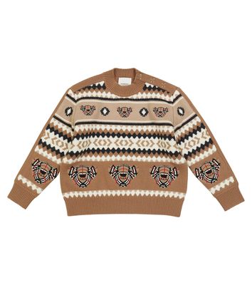 Burberry Kids Wool and cashmere Fair Isle sweater