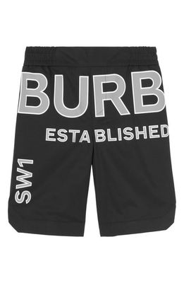 burberry Kids' Zion Mixed Media Shorts in Black