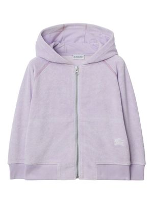 Burberry Kids zip-up terry-cloth hoodie - Purple