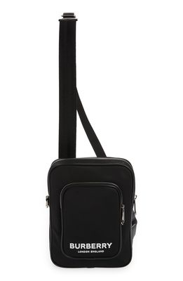 Burberry Kieran Logo Nylon Crossbody Bag in Black