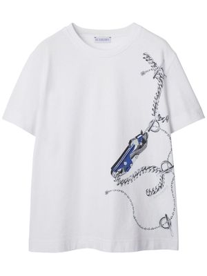 Burberry Knight-print cotton T-shirt - White