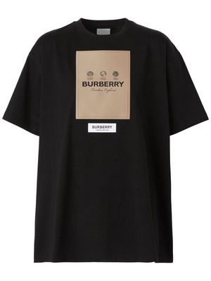 Burberry label-appliqué cotton T-shirt - Black