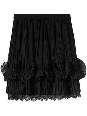 Burberry lace-trim pleated mini skirt - Black