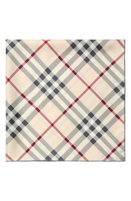 burberry Large Check Silk Scarf in Stone