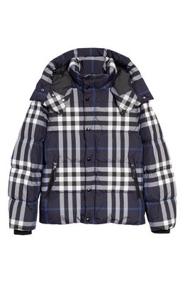 burberry Larrick Quilted Check Jacket in White/Blue Check