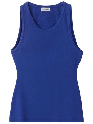 Burberry logo-appliqué cotton tank top - Blue