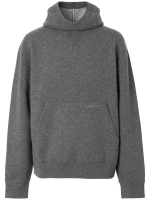 Burberry logo-detail cashmere blend hoodie - Grey