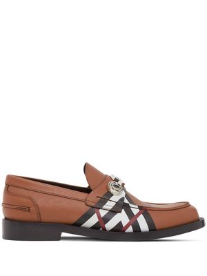 Burberry logo-detail leather loafers - Brown
