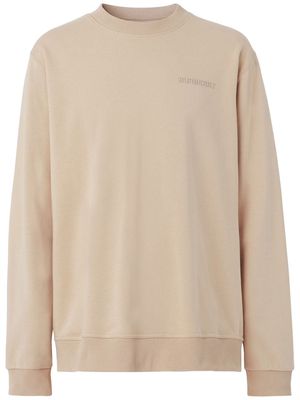 Burberry logo-embossed stretch-cotton sweatshirt - Brown