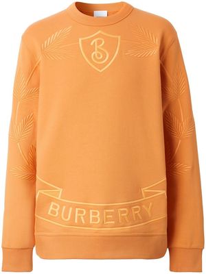 Burberry logo-embroidered cotton sweatshirt - Orange
