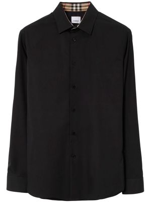 Burberry logo-embroidered long-sleeve shirt - Black