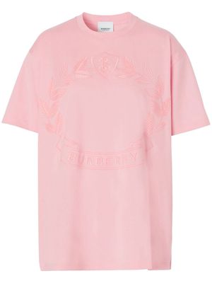 Burberry logo-embroidered T-shirt - Pink