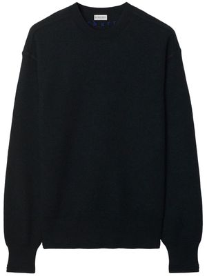 Burberry logo-embroidered wool jumper - Black