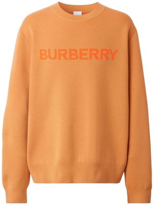 Burberry logo-intarsia jumper - Orange