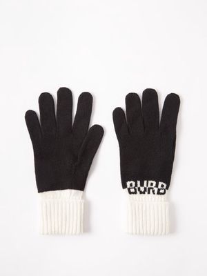 Burberry - Logo-jacquard Cashmere-blend Gloves - Mens - Black Multi