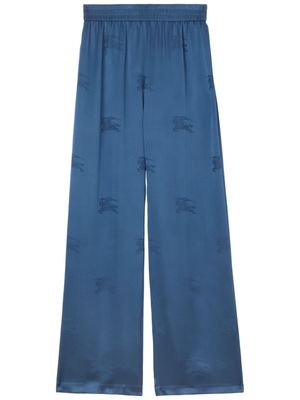Burberry logo-jacquard wide-leg trousers - Blue