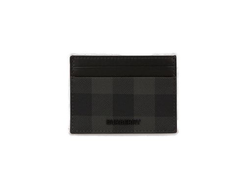 Burberry Logo Plaque Checked Card Holder