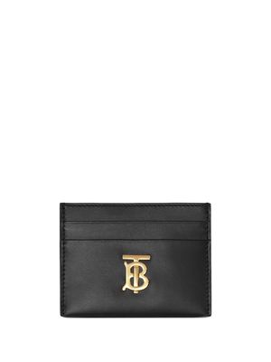 Burberry logo-plaque leather cardholder - Black